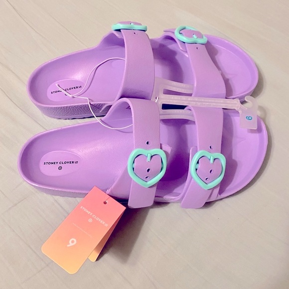Last One! NWT Stoney Clover Lane x Target Slide Sandals purple 9 - Picture 2 of 3